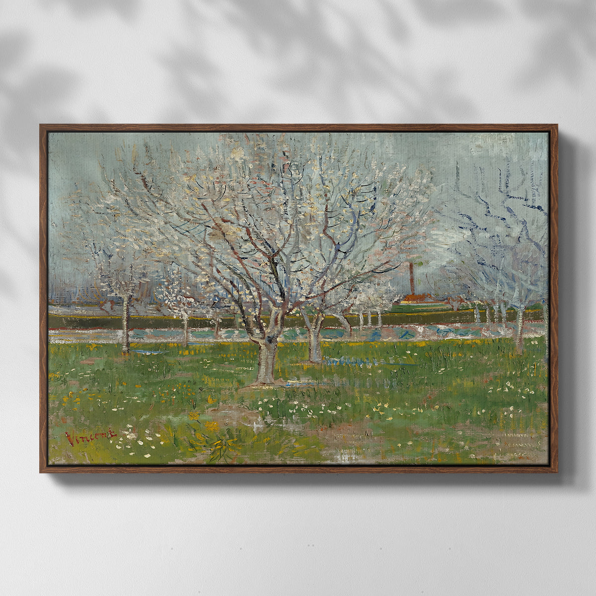 Orchard in Blossom (Plum Trees), 1888 - Floater Framed Canvas Print