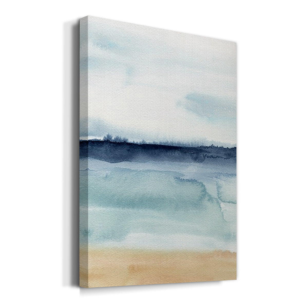 Watercolor Ocean Horizon I Premium Gallery Wrapped Canvas - Ready to Hang