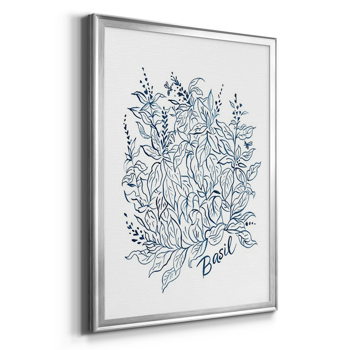 Summer Herb Garden Sketches I - Modern Framed Canvas Print