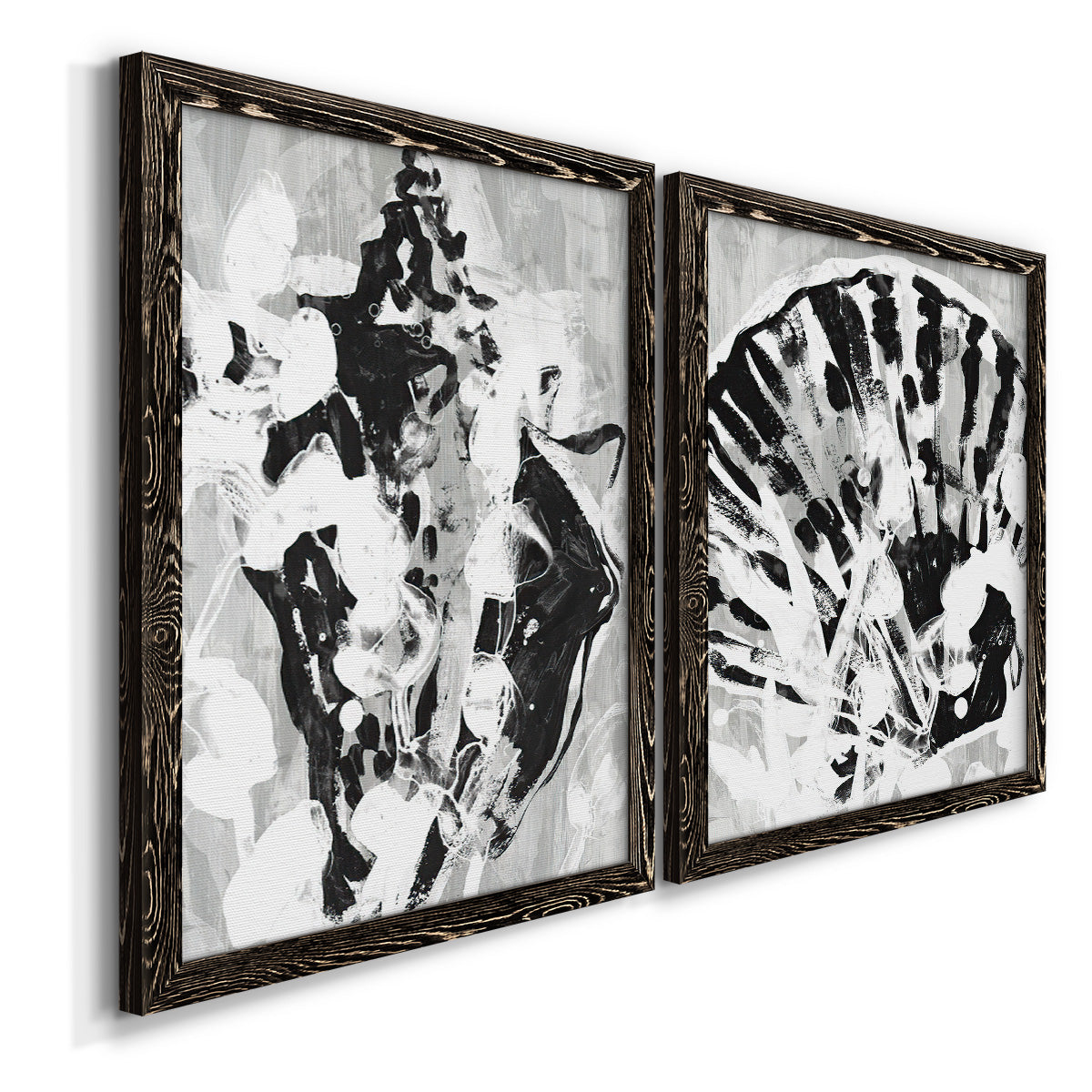 Ocean Inkblot I - Premium Framed Canvas 2 Piece Set - Ready to Hang