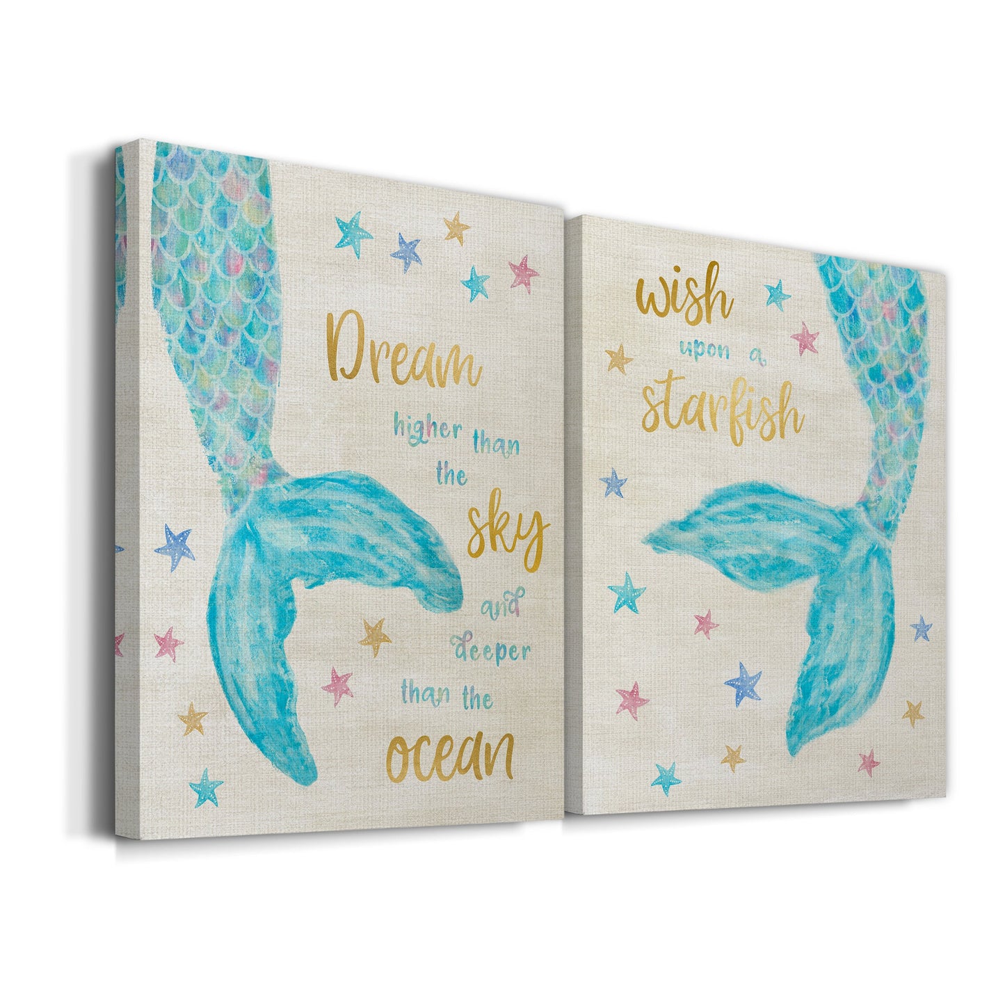 Mermaid Dream Premium Gallery Wrapped Canvas - Ready to Hang - Set of 2 - 8 x 12 Each