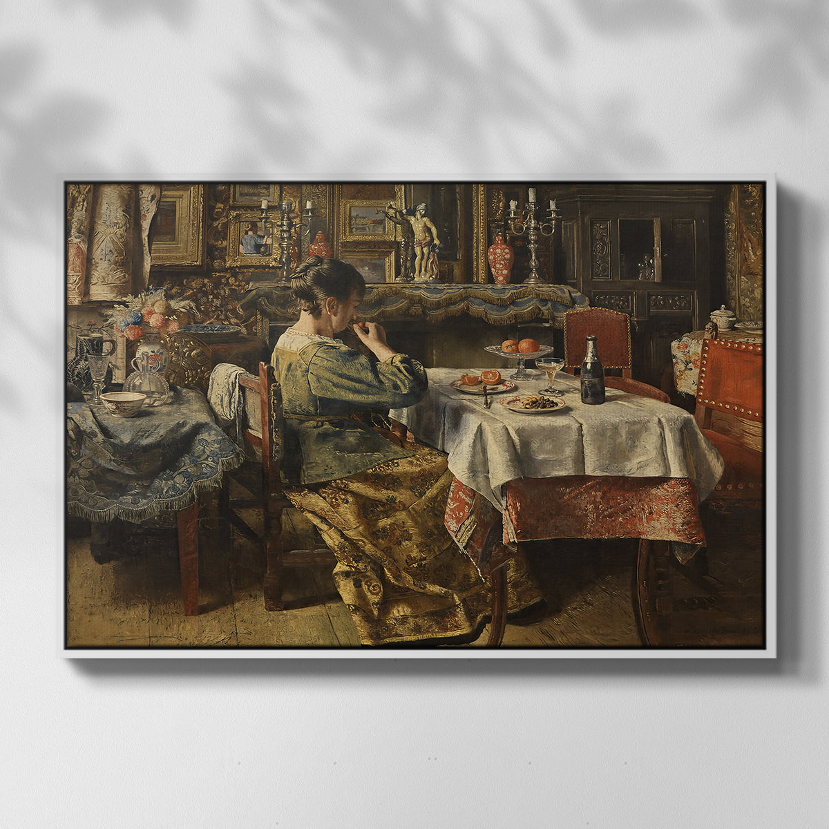 The Meal (De maaltijd), c. 1885 - Floater Framed Canvas Print