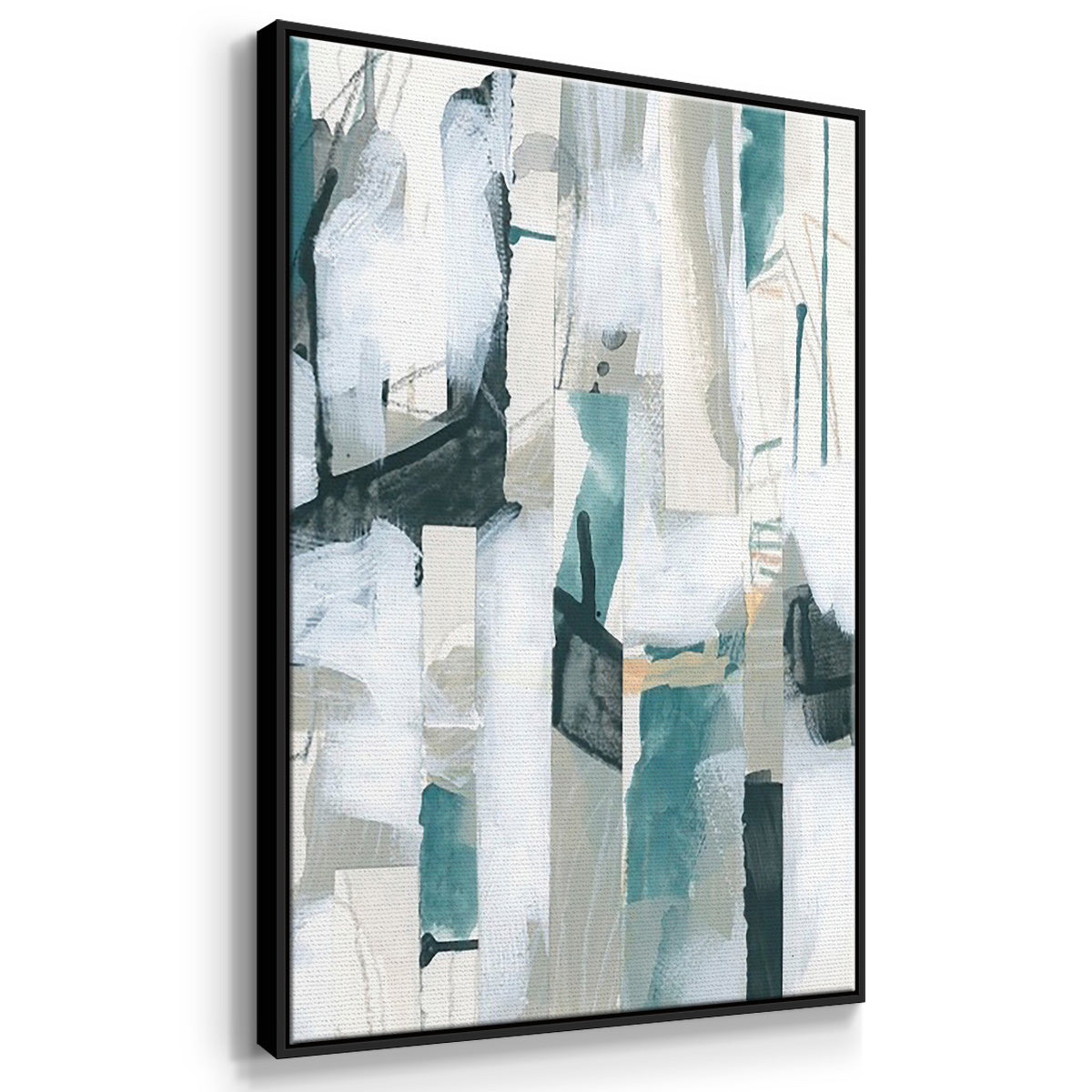 Sea Cavern Strata I - Framed Premium Gallery Wrapped Canvas L Frame 3 Piece Set - Ready to Hang