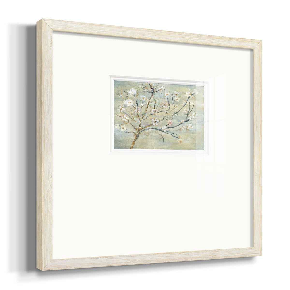 Blossoms & Spring Rain Premium Framed Print Double Matboard