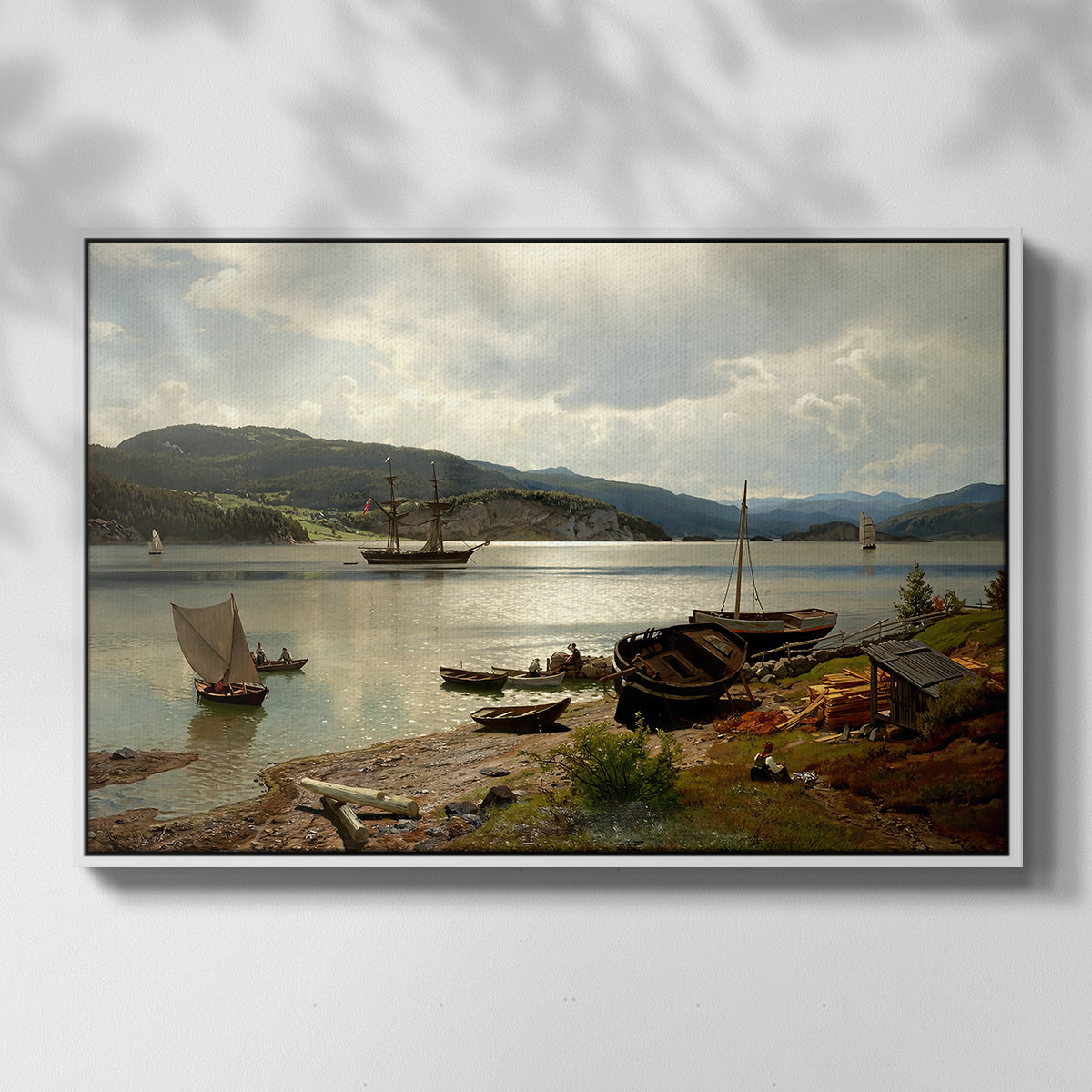By the Water, 1876 - Floater Framed Canvas Print