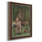 Realist genre scene of a milkmaid by Winslow Homer printed on canvas in an ornate bronzed mahogany wood frame with a vertical orientation.