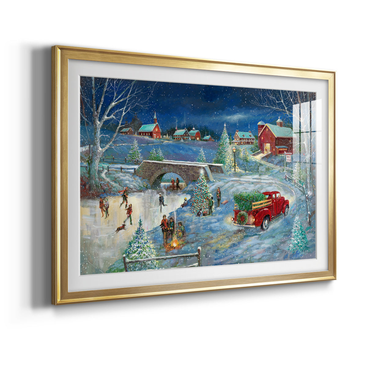 Warm Holiday Memories - Modern Framed Art Print