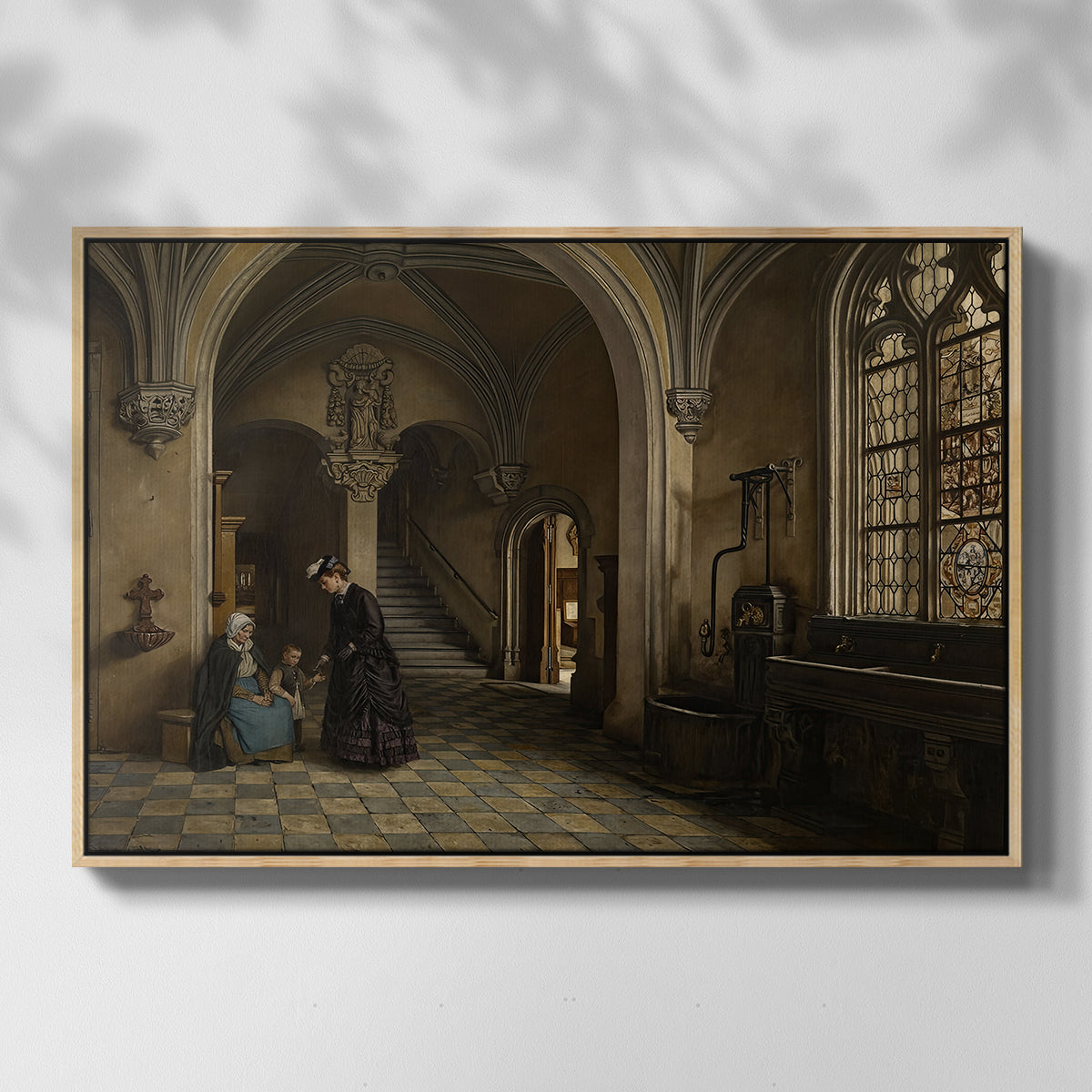 Interior of the Church of Saint Paul in Antwerp, c. 1865-1869 - Floater Framed Canvas Print