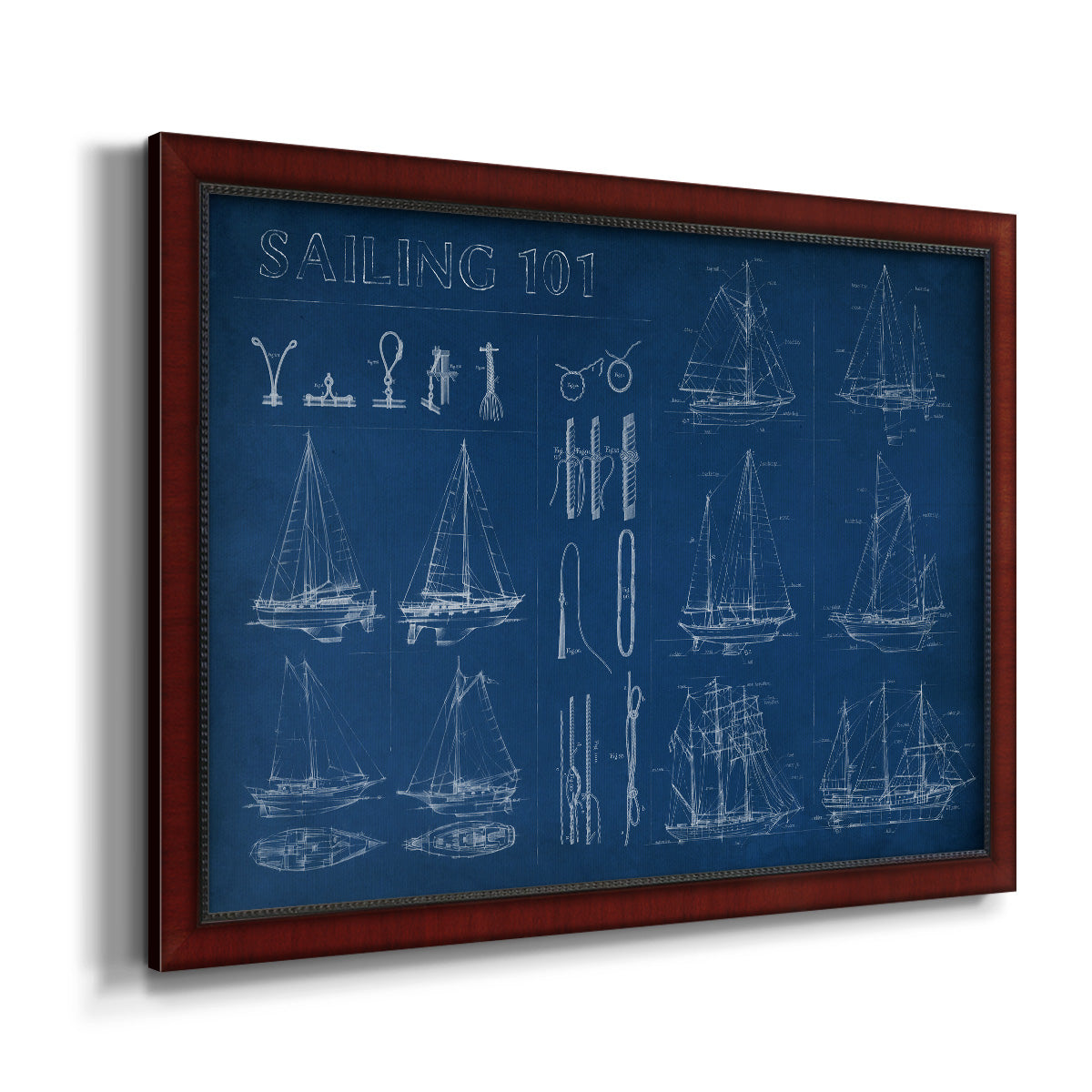 Sailing Infograph Premium Framed Canvas- Ready to Hang