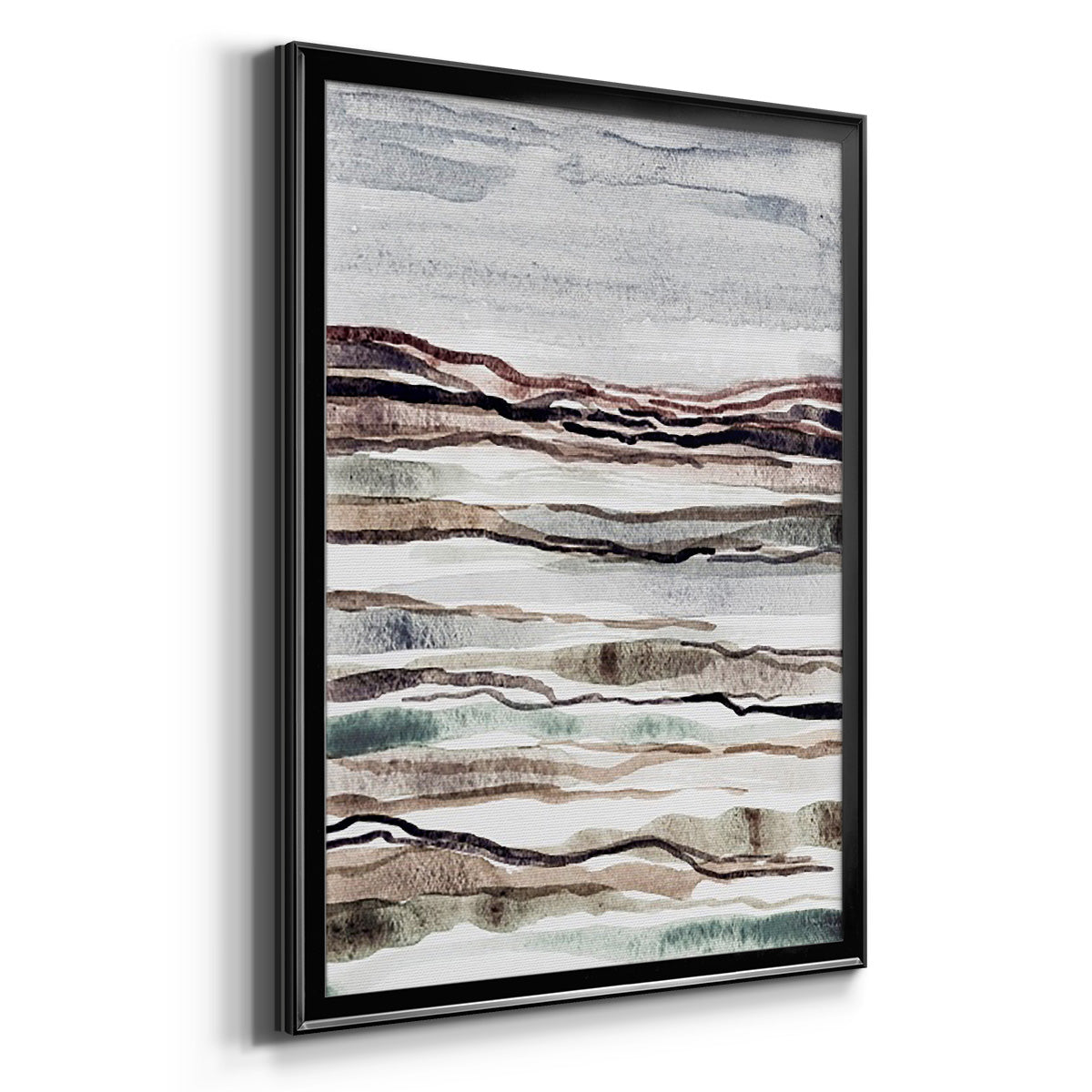 Muted Earth Layers I - Modern Framed Canvas Print