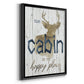 Happy Place Cabin - Modern Framed Canvas Print