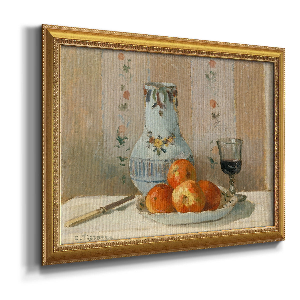 Still Life with Apples and Pitcher Premium Framed Canvas- Ready to Hang