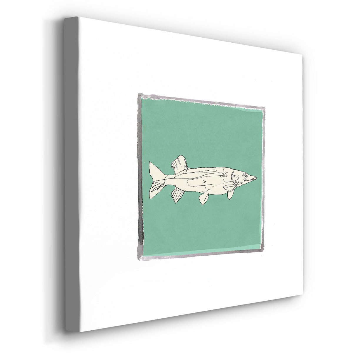 Block Print Fish IV-Premium Gallery Wrapped Canvas - Ready to Hang