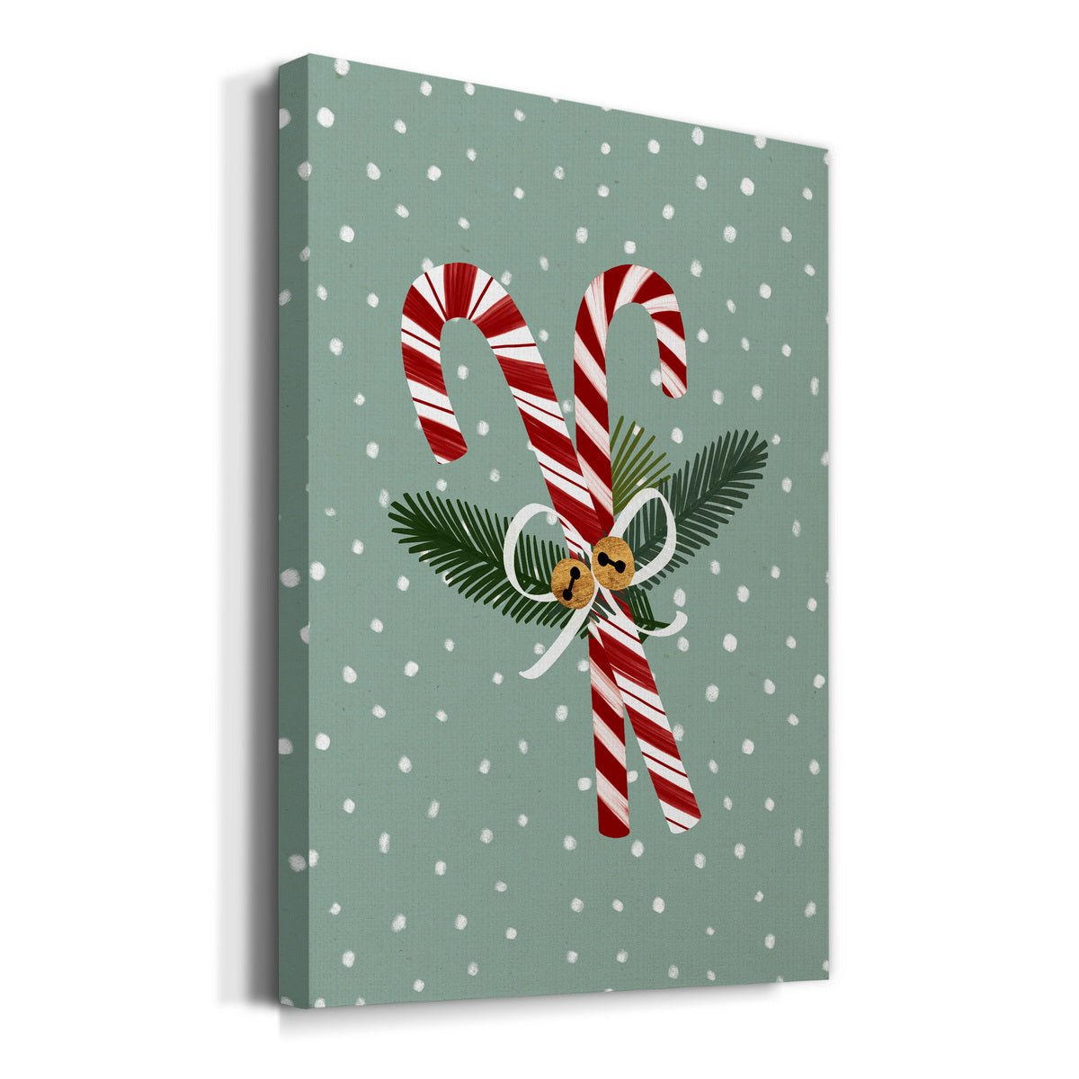 Peppermint Snowman Collection B - Gallery Wrapped Canvas