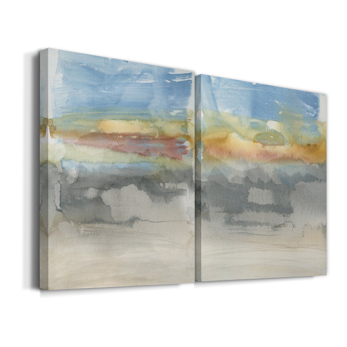 High Desert Sunset I Premium Gallery Wrapped Canvas - Ready to Hang - Set of 2 - 8 x 12 Each