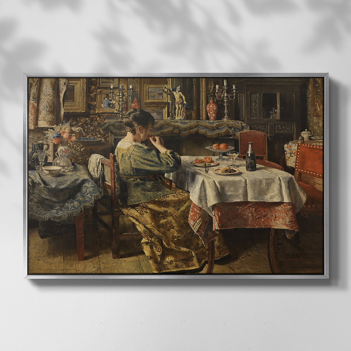 The Meal (De maaltijd), c. 1885 - Floater Framed Canvas Print
