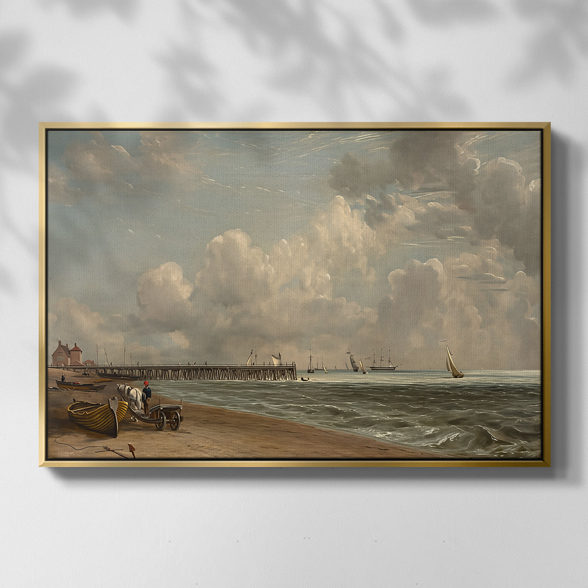 Yarmouth Jetty, 1822 - Floater Framed Canvas Print