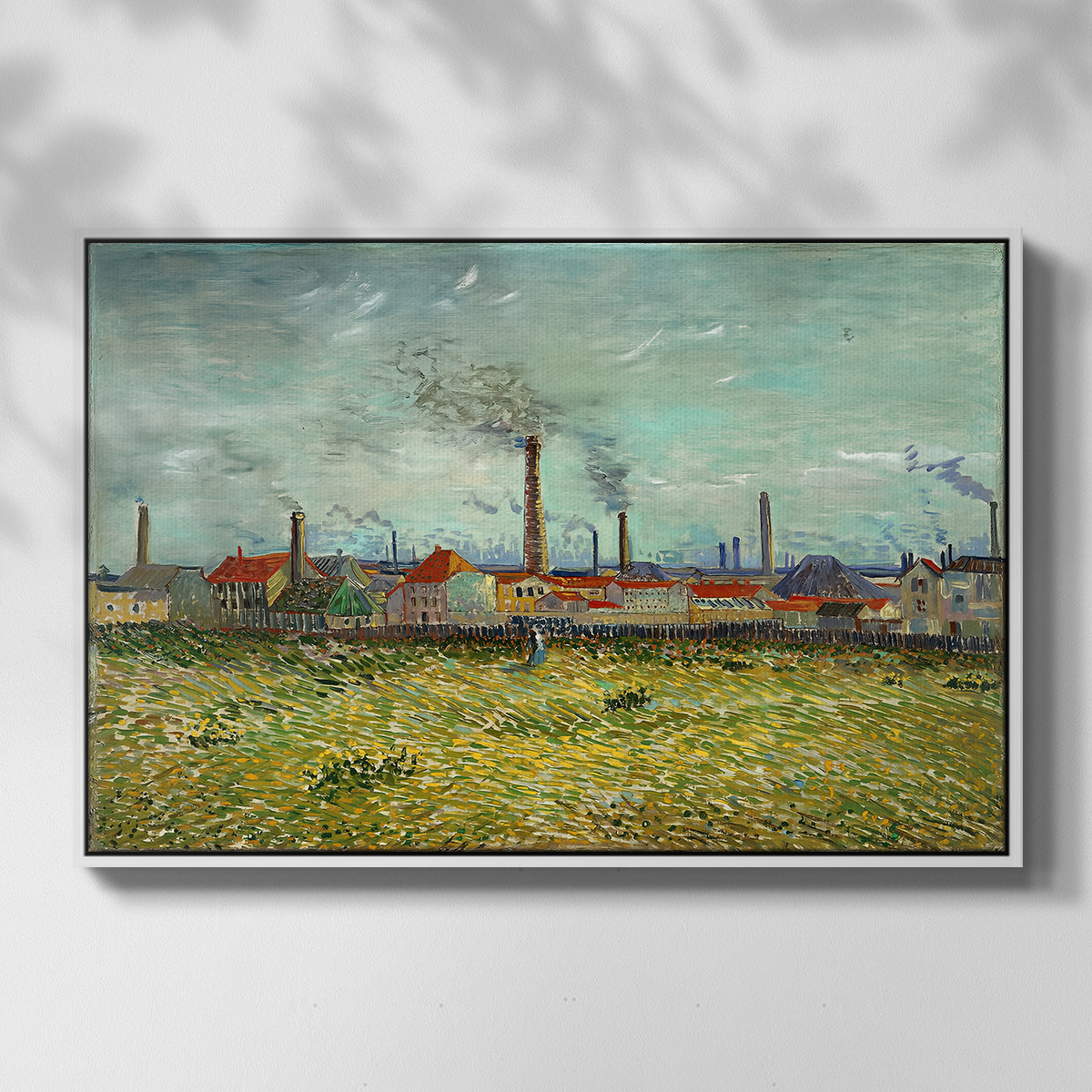 Factories at Clichy, 1887 - Floater Framed Canvas Print