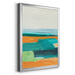 Aqua and Orange I - Modern Framed Canvas Print