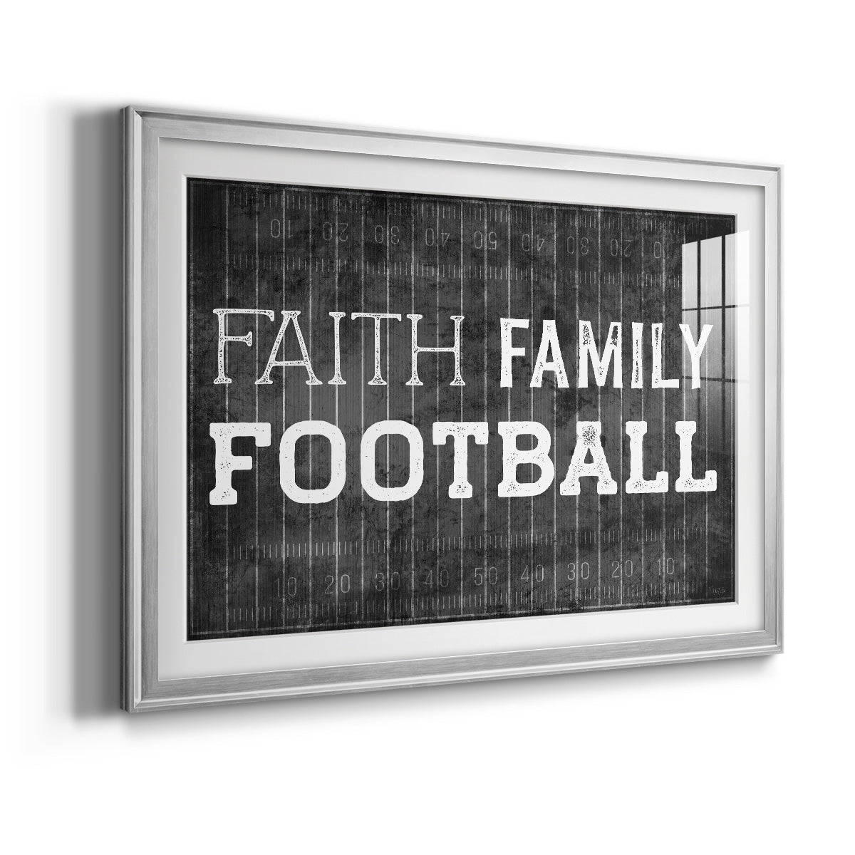 Faith Family Football Premium Framed Print - Ready to Hang