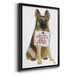 Love and German Shepherd - Modern Framed Canvas Print