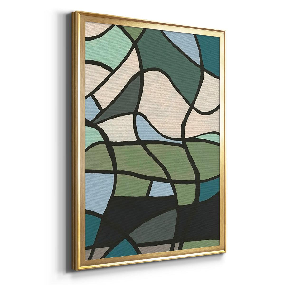 Multicolor Stained Glass II - Modern Framed Canvas Print