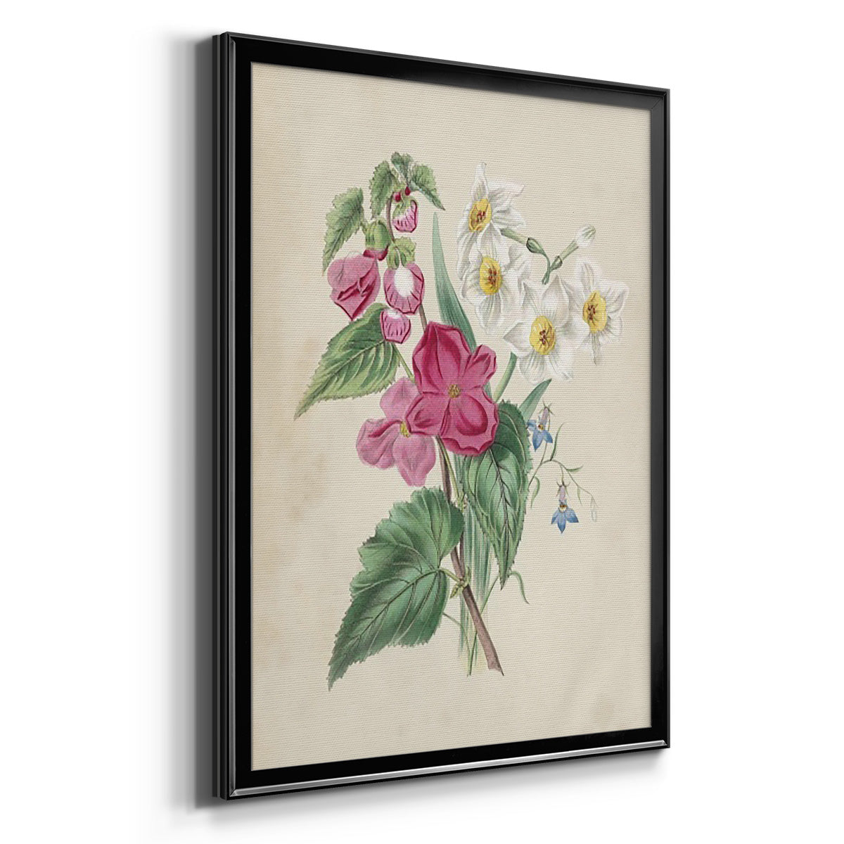 Antique Garden Bouquet IV - Modern Framed Canvas Print