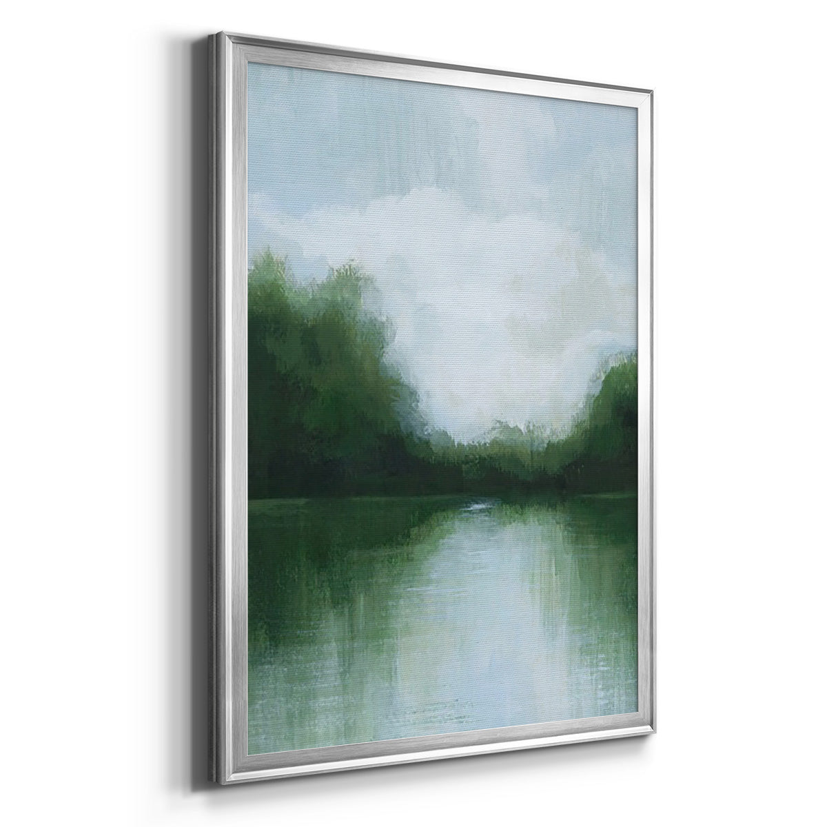 Mossy Reflections I - Modern Framed Canvas Print