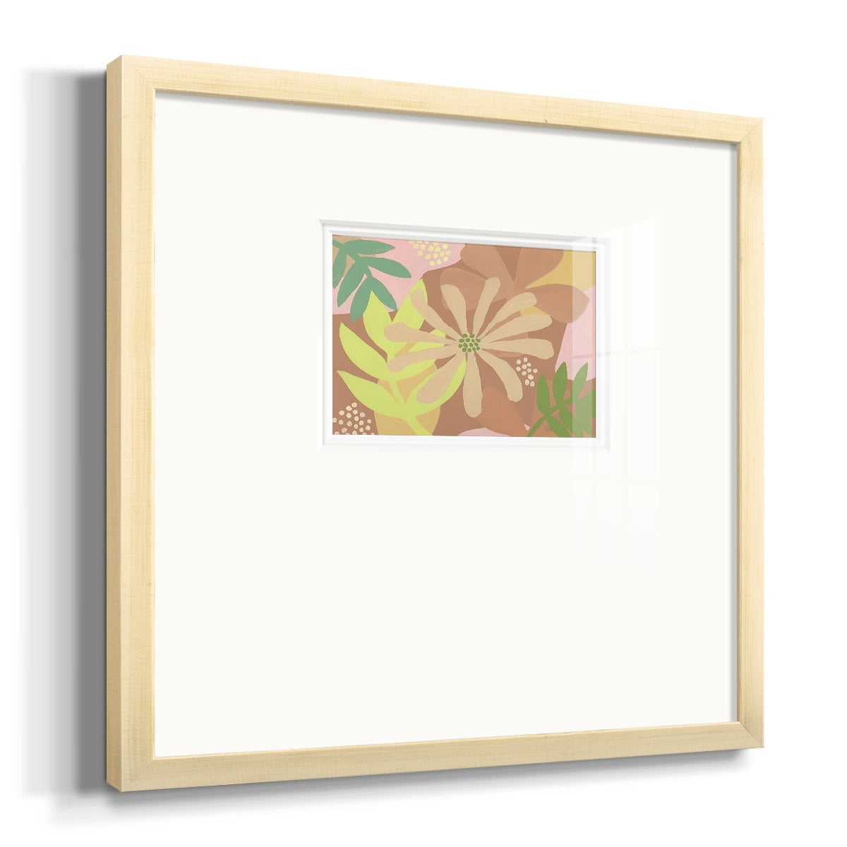 Neutral Blooms II Premium Framed Print Double Matboard