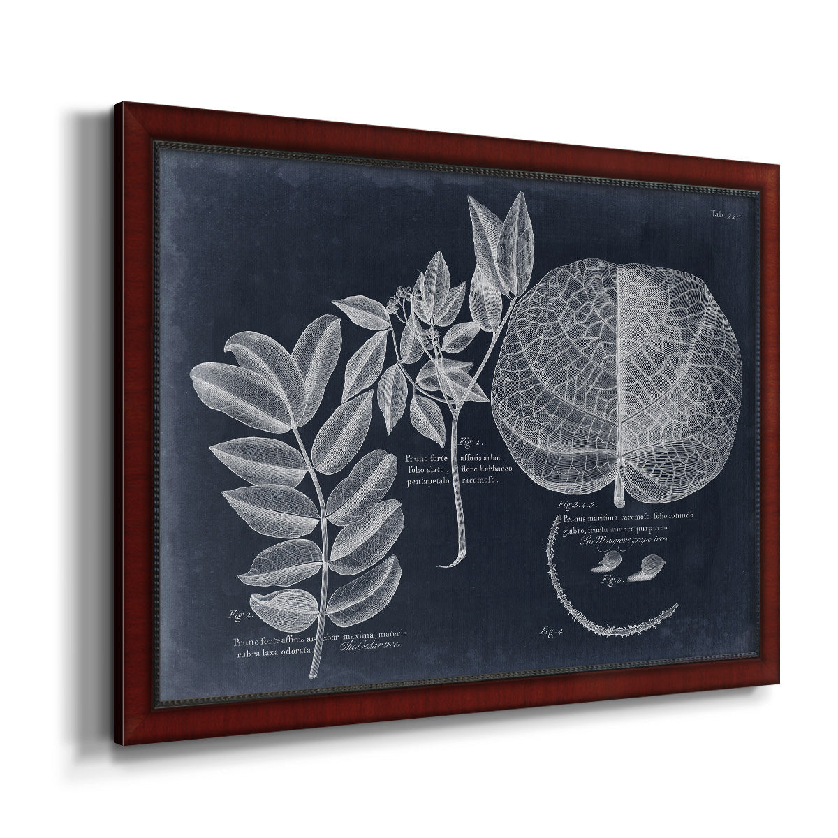 Foliage on Navy I Premium Framed Canvas- Ready to Hang