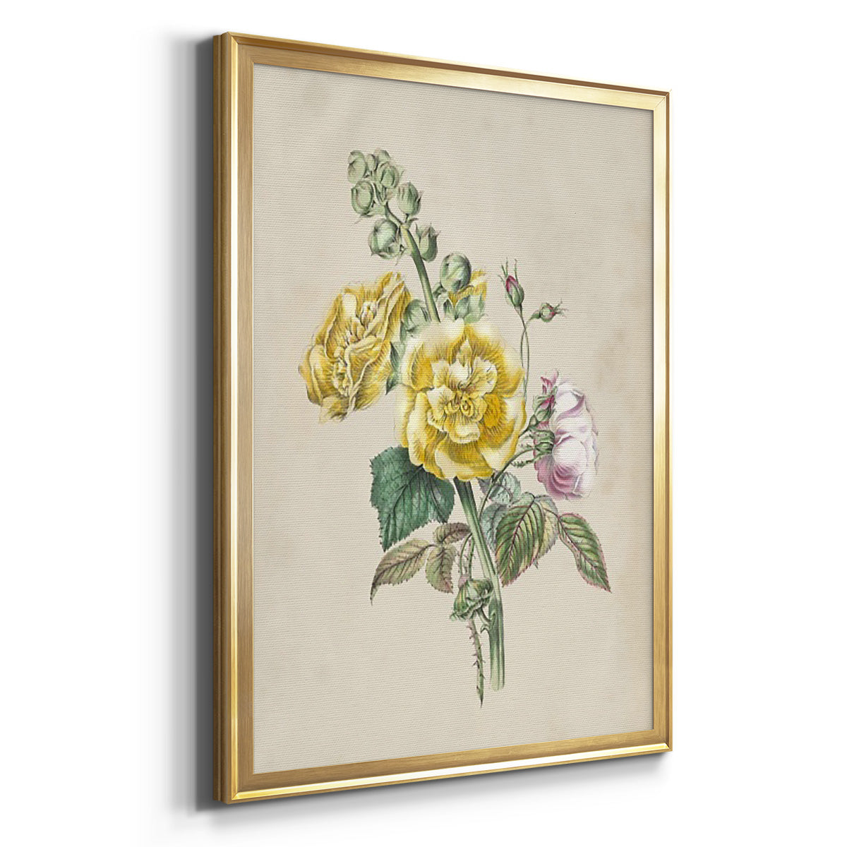 Antique Garden Bouquet II - Modern Framed Canvas Print