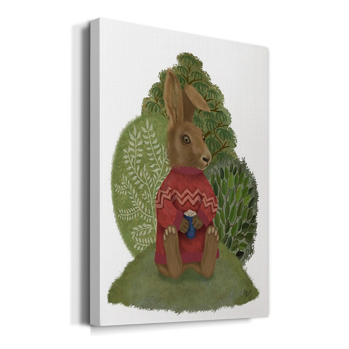 Latte Rabbit in Sweater - Canvas Art Print