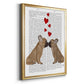 French Kiss and Hearts - Modern Framed Canvas Print