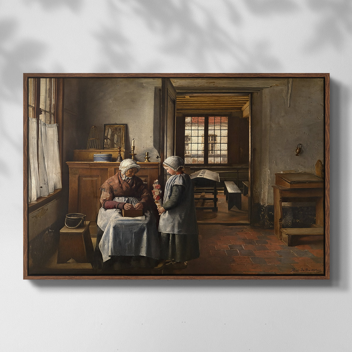 Grandmother's Feast, 1873 - Floater Framed Canvas Print