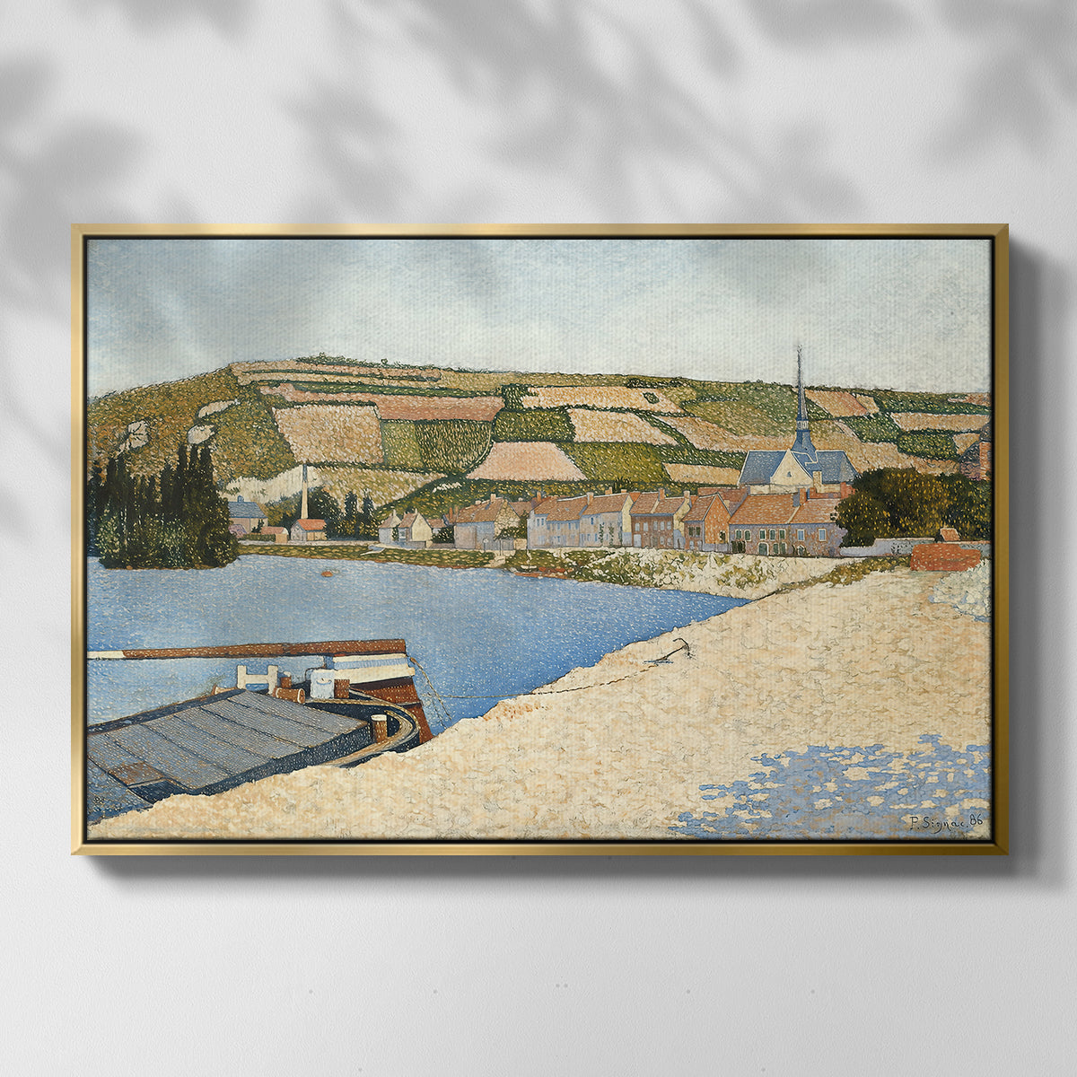 The Riverbank, Les Andelys, 1886 - Floater Framed Canvas Print