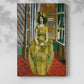 Canvas art print of a stylized figure with bright tones and patterned surroundings with a soft shadow on a white background.