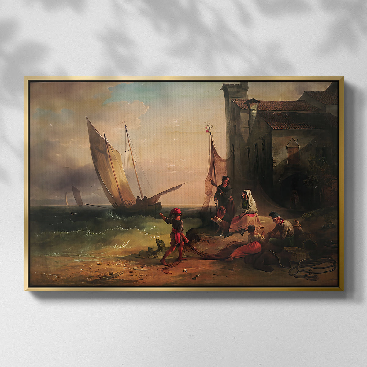 Fisherman's Family from Chioggia, 1838 - Floater Framed Canvas Print
