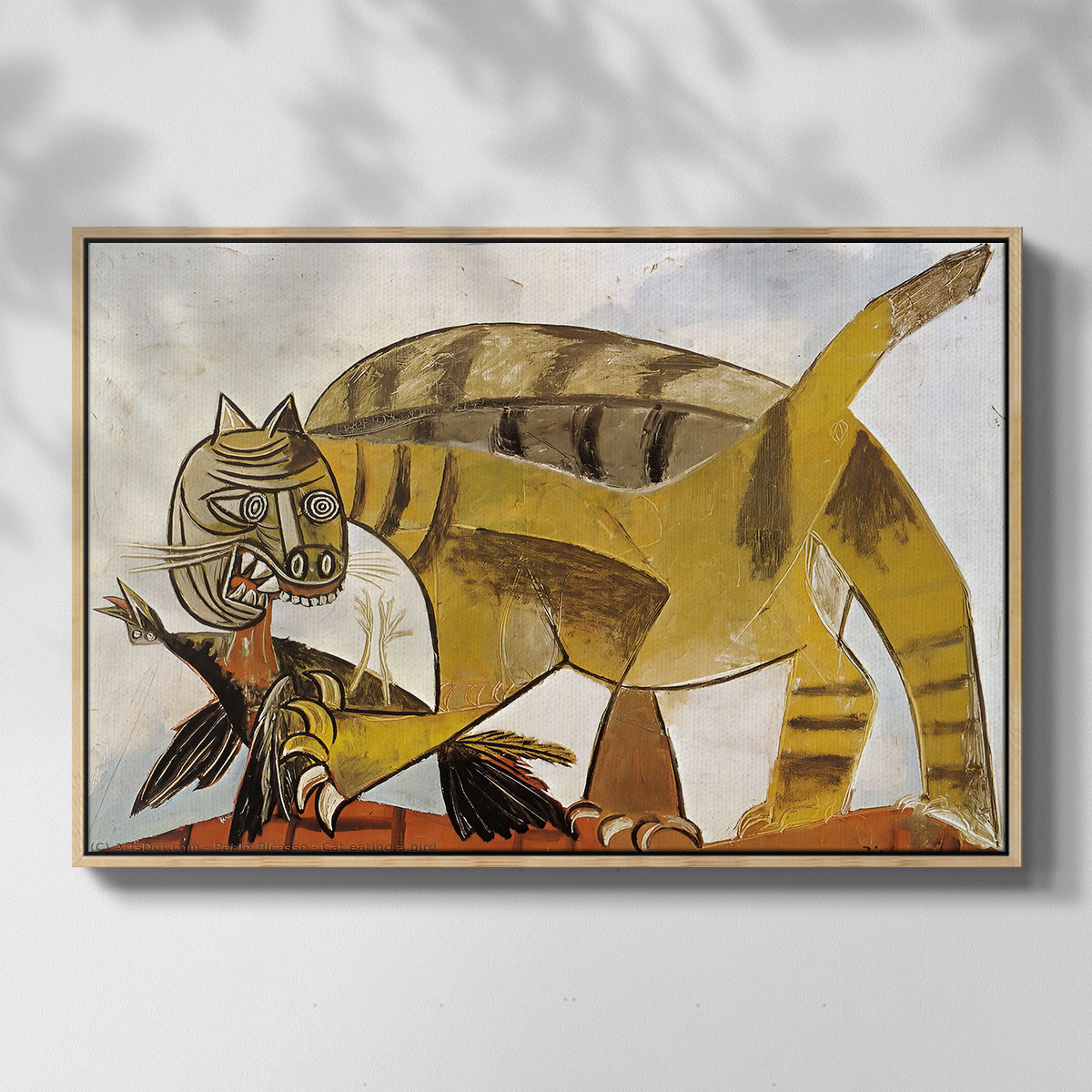 Cat Eating a Bird, 1939 - Floater Framed Canvas Print