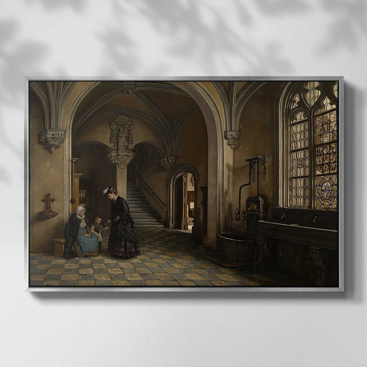 Interior of the Church of Saint Paul in Antwerp, c. 1865-1869 - Floater Framed Canvas Print