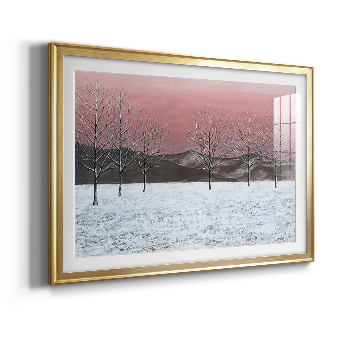 Sunset Snowfall I Premium Framed Print - Ready to Hang