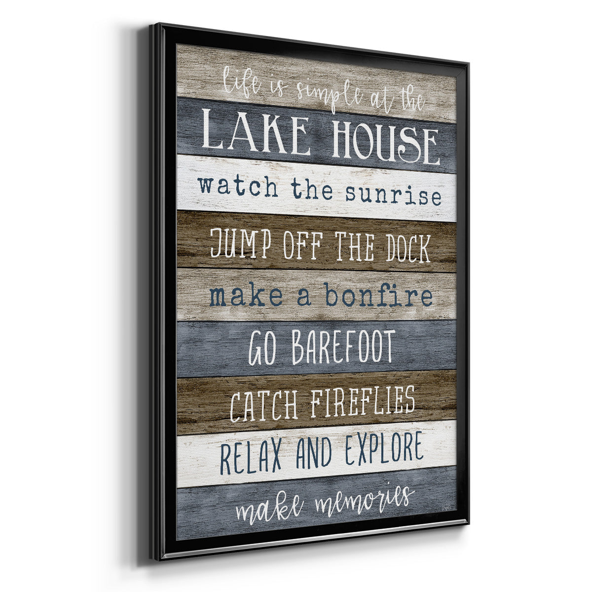 Simple Lake Rules - Modern Framed Canvas Print