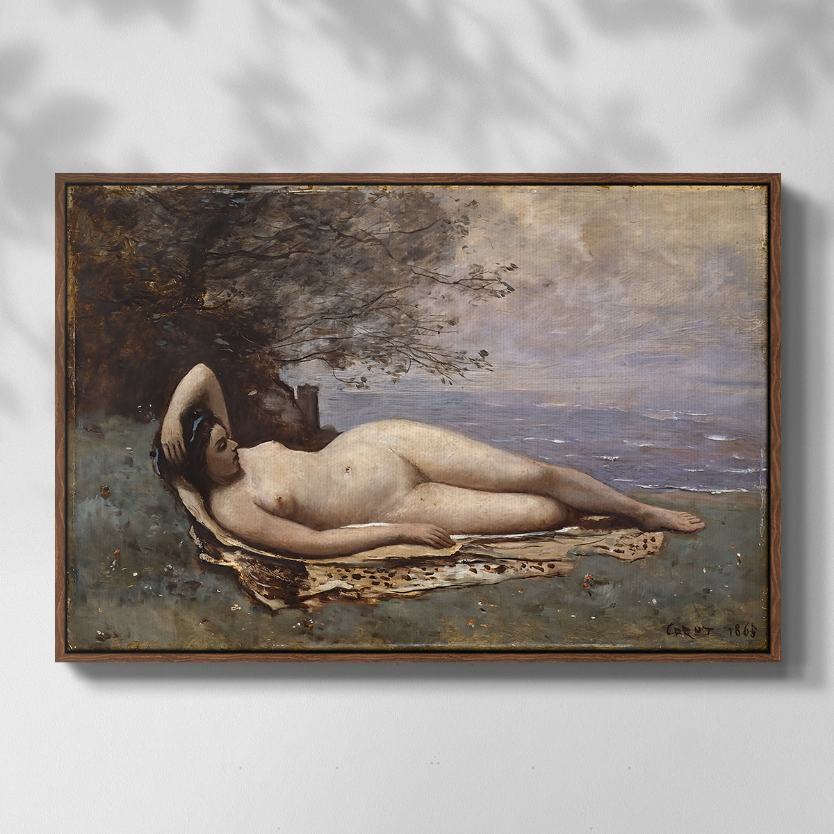 Bacchante by the Sea, 1865 - Floater Framed Canvas Print