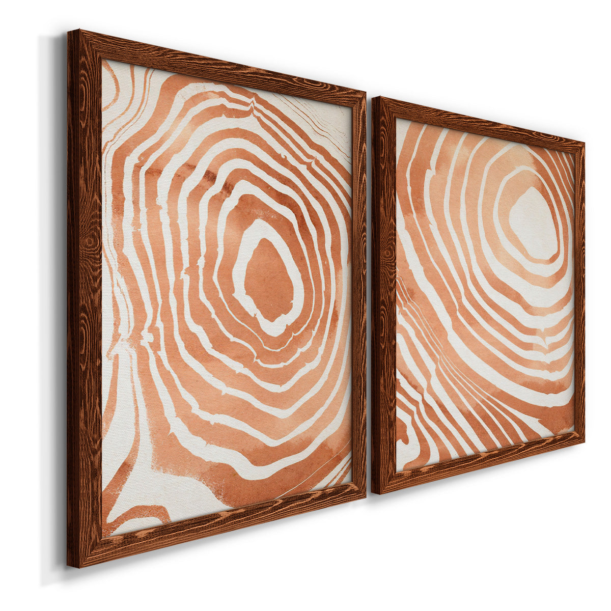 Wood Grain Suminagashi III - Premium Framed Canvas 2 Piece Set - Ready to Hang