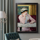 Impressionist portrait scene with plum brandy by Édouard Manet in an ornate black frame with gilded inner detail displayed in a neutral interior setting.