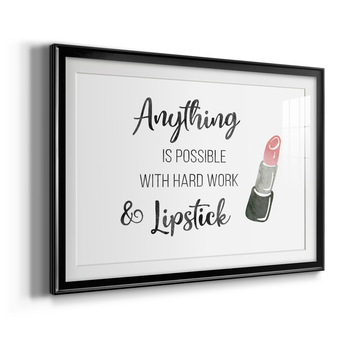 Hard Work and Lipstick - Modern Framed Art Print
