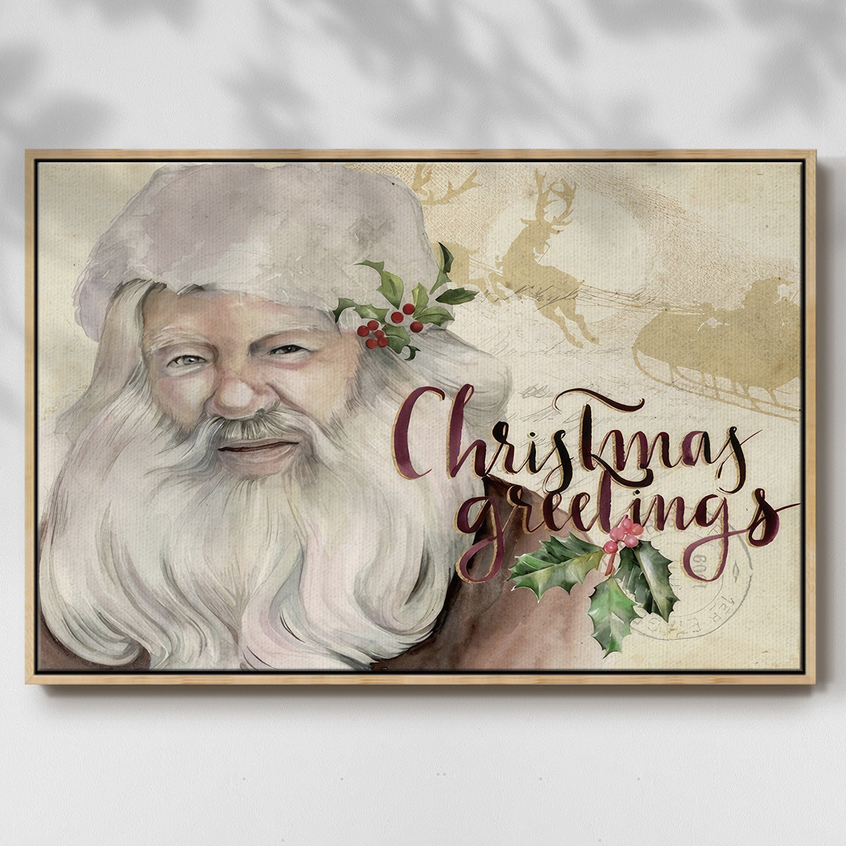 Christmas Greetings Collection A - Floater Framed Canvas Print