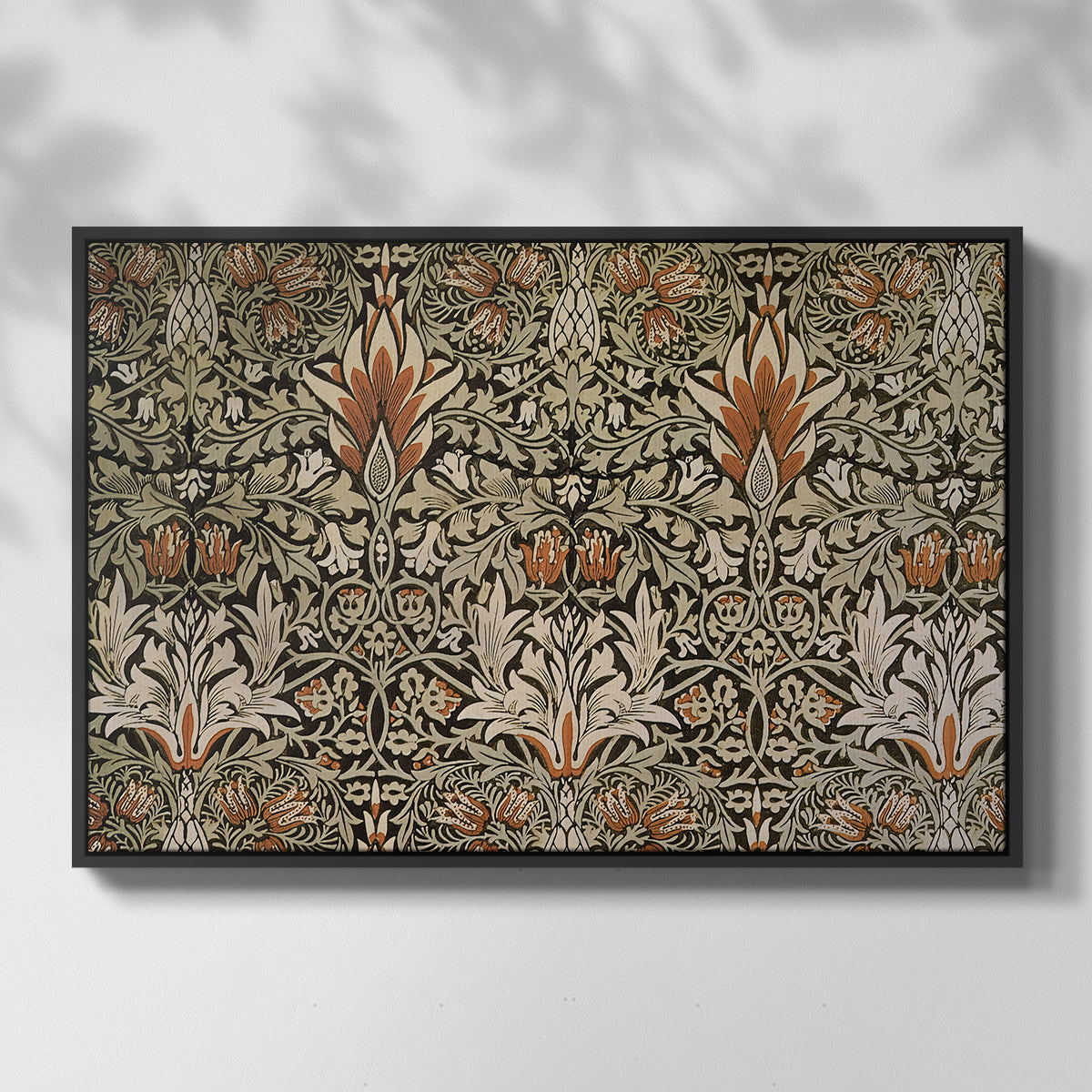 Snakeshead - Charcoal/Spice, c. 1876 - Floater Framed Canvas Print