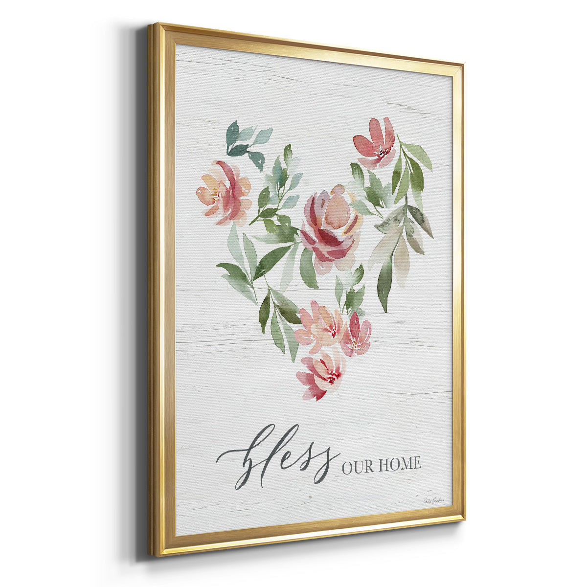 Paradise Floral Heart - Modern Framed Canvas Print
