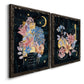 Moonlight Flowers I - Premium Framed Canvas 2 Piece Set - Ready to Hang