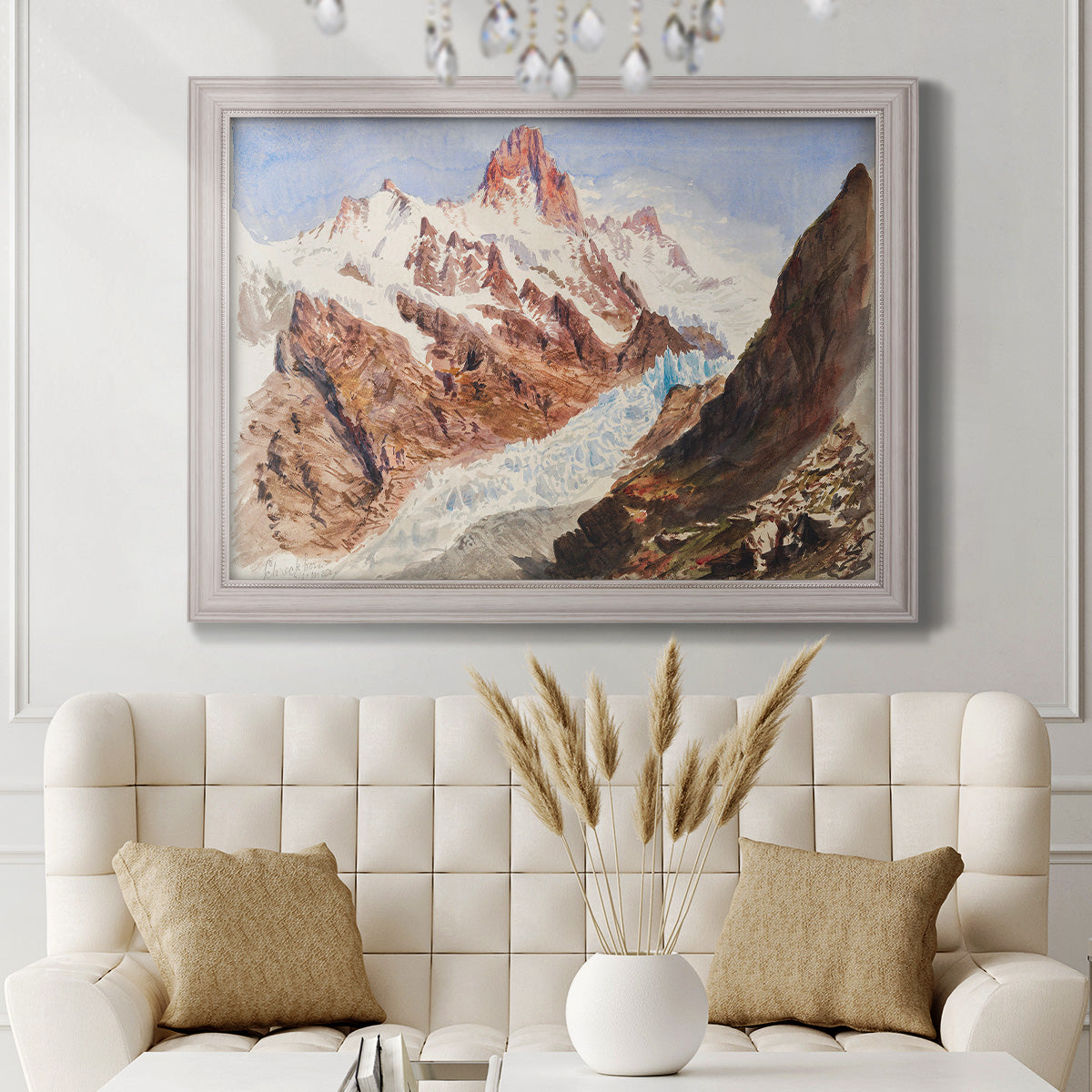 Schreckhorn, Eismeer - Ornate Framed Canvas Print
